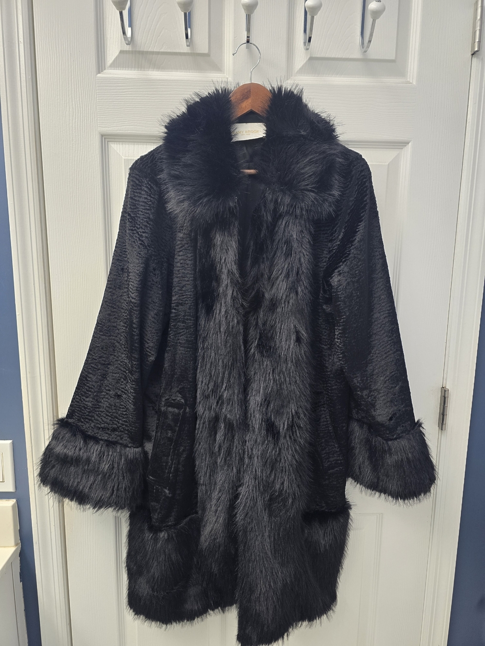 Ramy Brook Faux Shearling Coat with Faux Fur Trim - Ultra Luxe - Like New